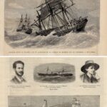 Гравюры. 1893 г. Корабли. Парусники. Море. Пейзаж — изображение 10